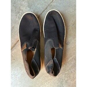 Olukai Pehuea Breathable Slip On Sneakers black Fold Down Heel Sz 8.5